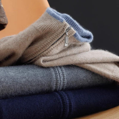 Gilet Uomo in Cashmere con Zip e Vestibilità Elegante