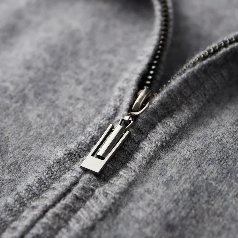 Gilet Uomo in Cashmere con Zip e Vestibilità Elegante