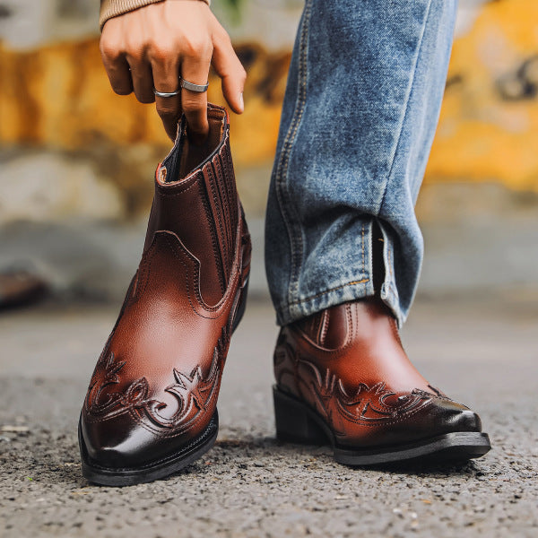 Stivali Cowboy Uomo Pelle Stile Western Autentico