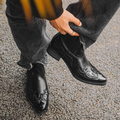 Stivali Cowboy Uomo Pelle Stile Western Autentico