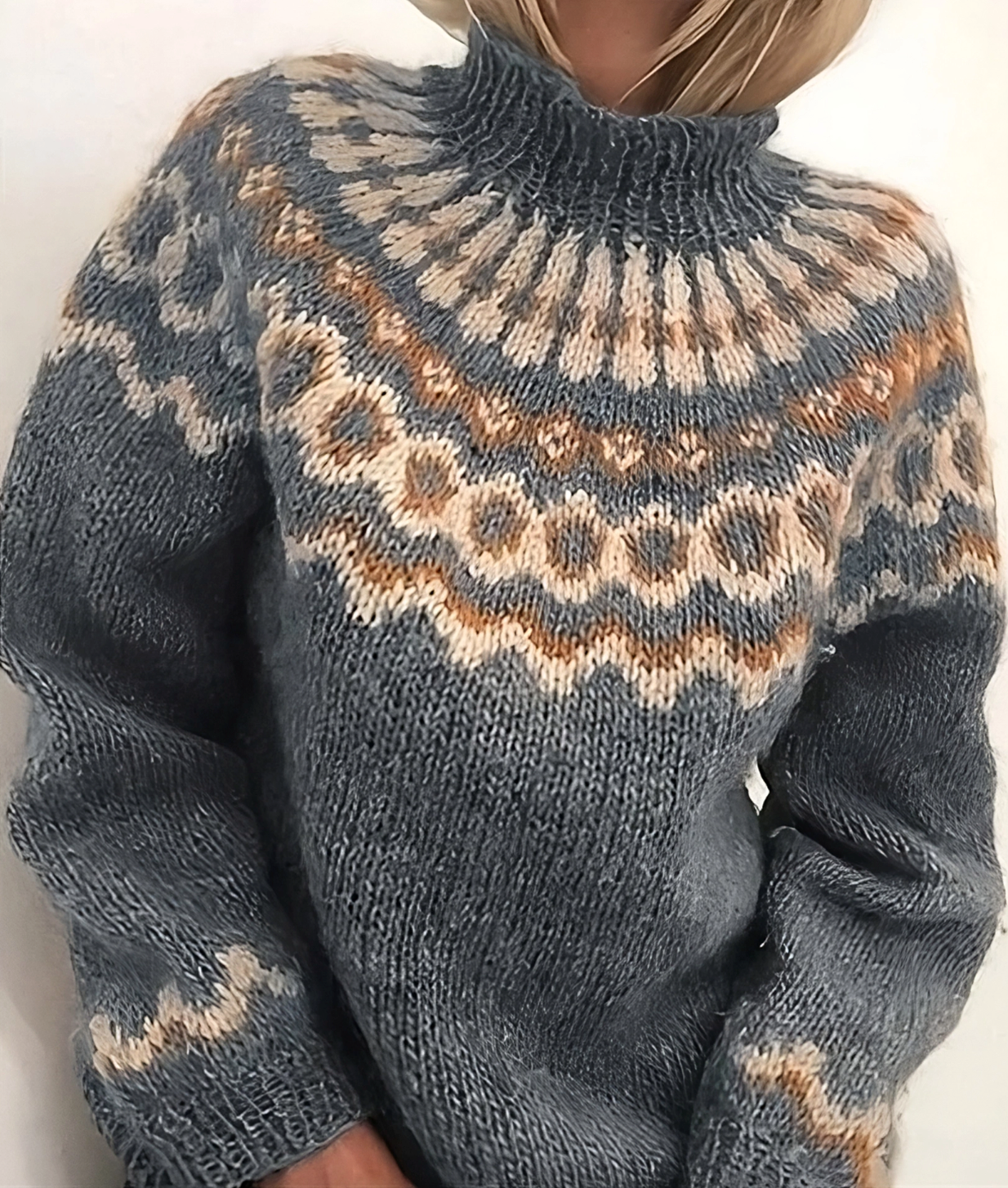 Maglione Donna Norvegese in Lana Collo Alto