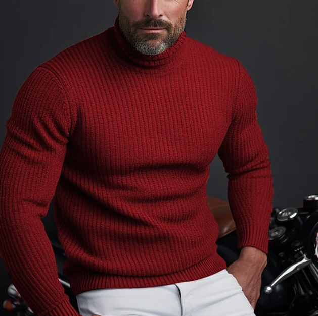 Maglione Uomo Collo Alto Designer Comfort Elegante - Brentozzi