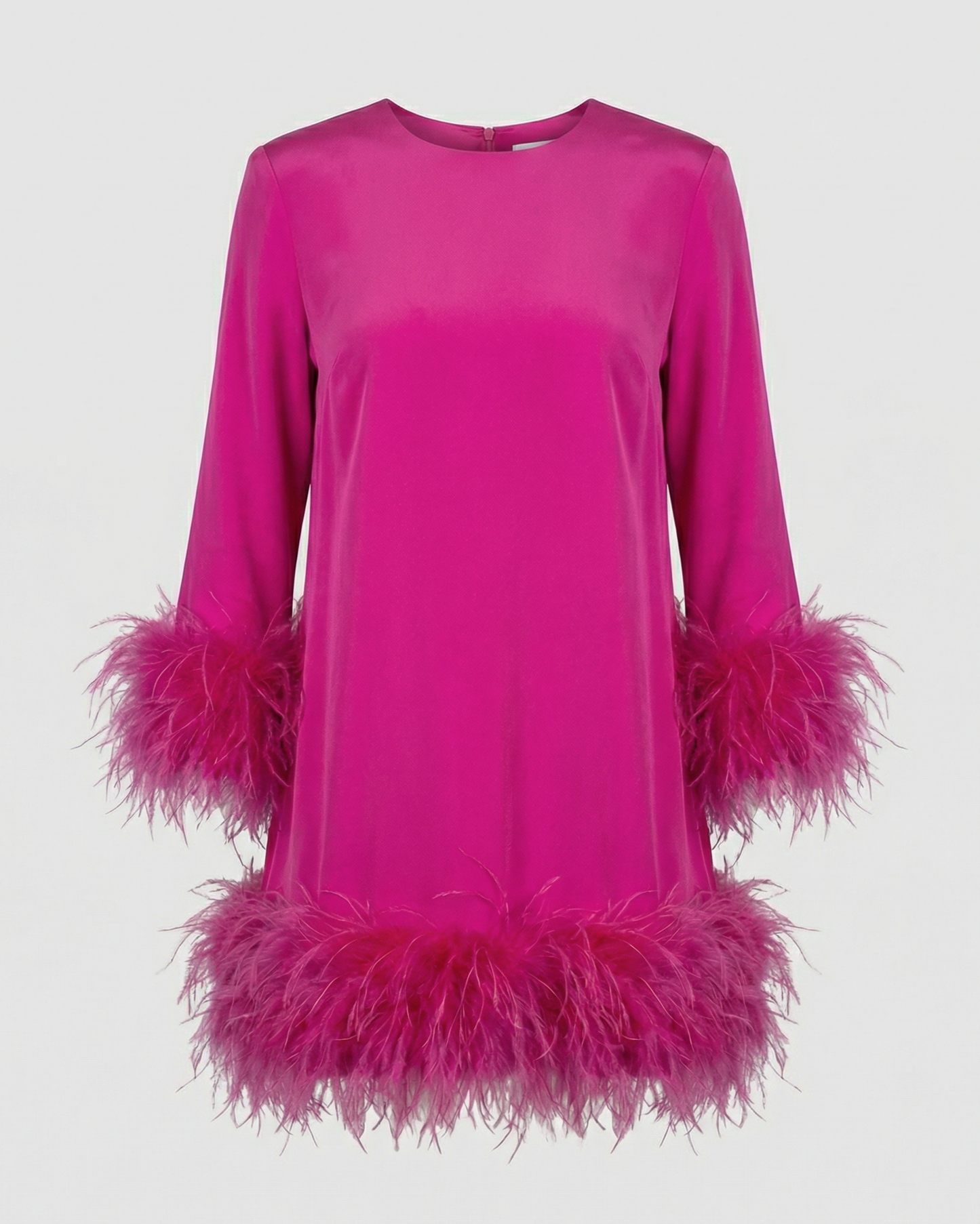 Abito Mini Donna con Piume Asimmetrico