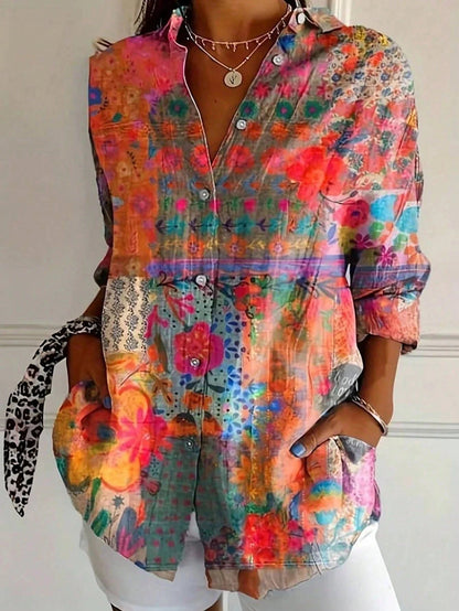 Camicetta Donna Elegante Colorata con Stampa Giocosa - Stile Versatile per Ogni Occasione 1
