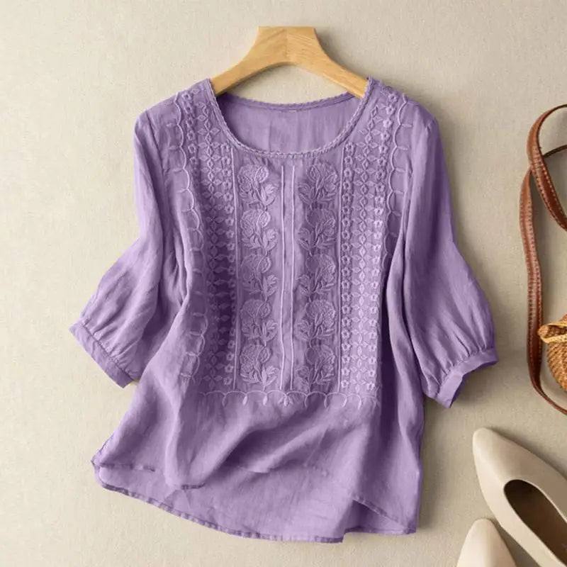 Camicetta Donna Elegante Floreale Rilassata - Camicie Donna Versatili per Ogni Occasione 3