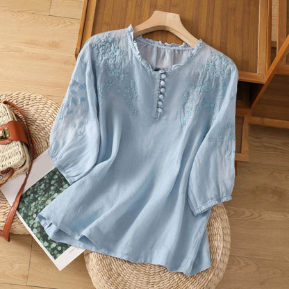 Camicetta Elegante Donna Floreale con Bottoni - Camicie Donna Raffinate per Ogni Occasione 1