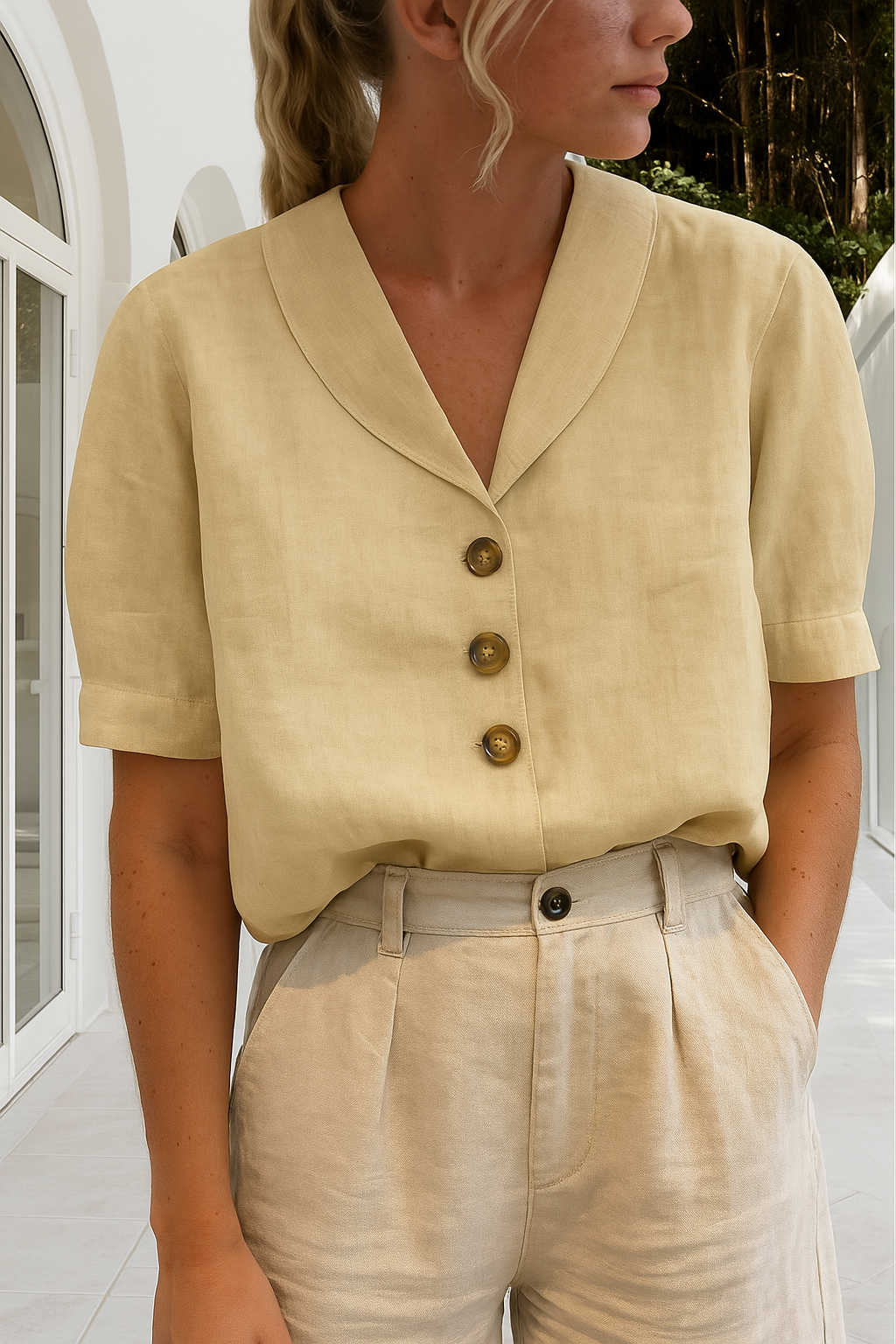 Camicetta Elegante Donna con Scollo Avvolgente - Camicie Donna Versatili per Ogni Occasione 1