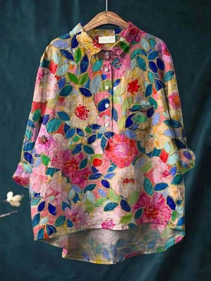 Camicetta Elegante Floreale Donna - Camicie Donna Versatili per Ogni Occasione, Stile Chic e Comfort Quotidiano 2