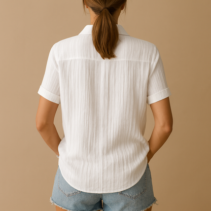 Camicetta classica in cotone a maniche corte per donna | Lieke 1