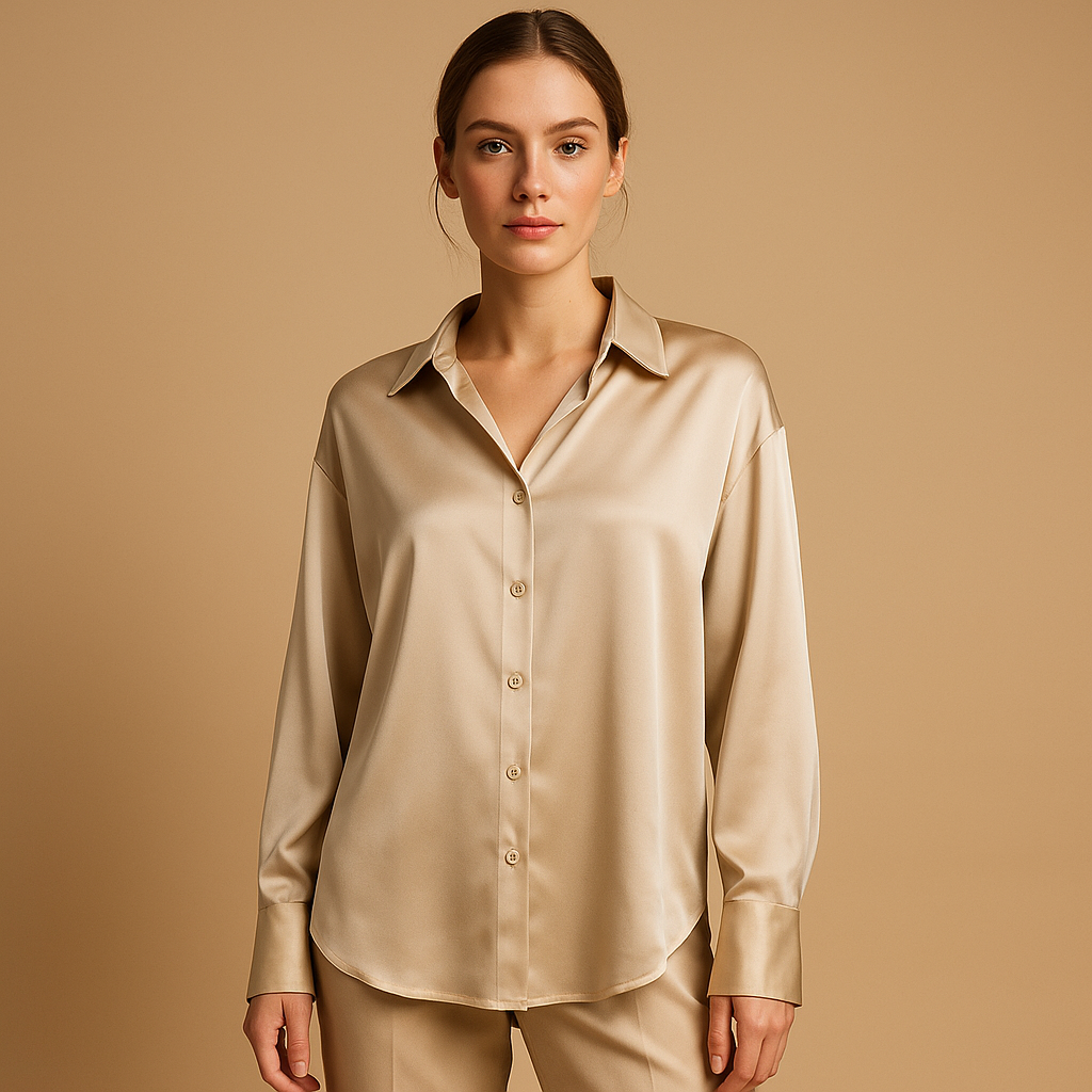 Camicetta Donna in Raso Colletto Rovesciato Elegante - Vesarelli