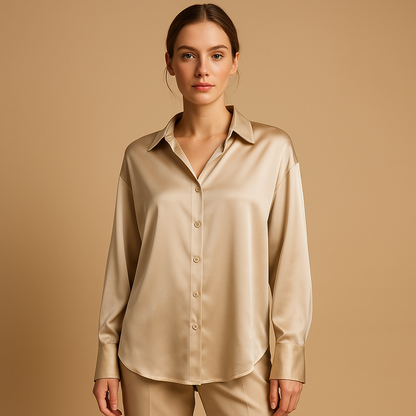 Camicetta Donna in Raso Colletto Rovesciato Elegante - Vesarelli