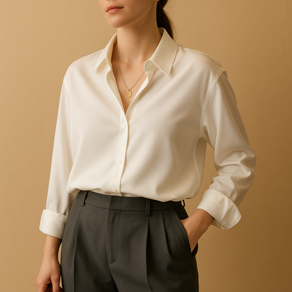 Camicetta in raso con colletto rovesciato da donna | Mirthe 4