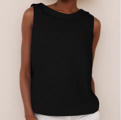 Canottiere Donna Elegante Senza Maniche con Colletto Arrotolato - Top Estivo Versatile per Ogni Occasione 7