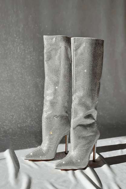 Stivali Overknee Donna Strass Dettagli