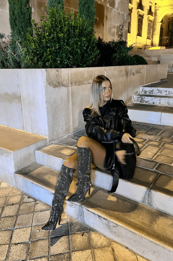 Stivali Overknee Donna Strass Dettagli