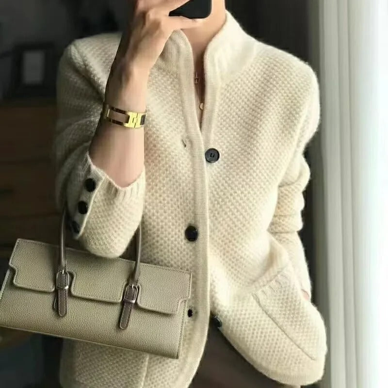 Gilet Donna in Lana Lavorato con Bottoni Caldo Elegante - Brentozzi