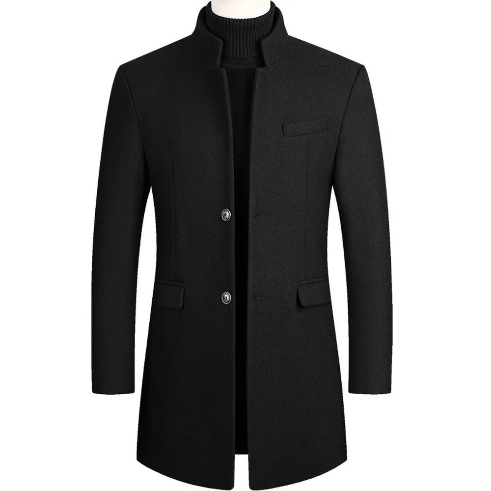 Cappotto Uomo in Misto Lana Collo Alto Elegante Invernale - Brentozzi