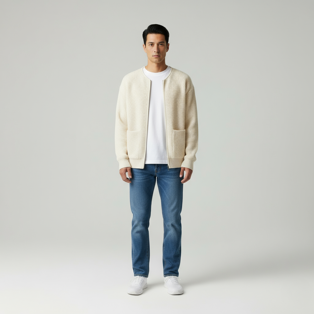 Cavolo | Cardigan con Zip e Collo Alto