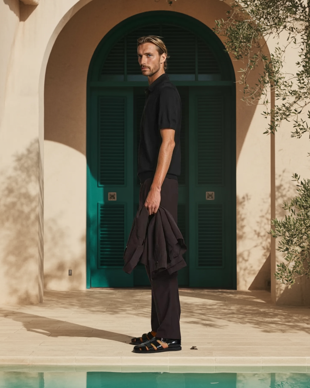 Polo Uomo in Maglia di Seta Vestibilità Regular