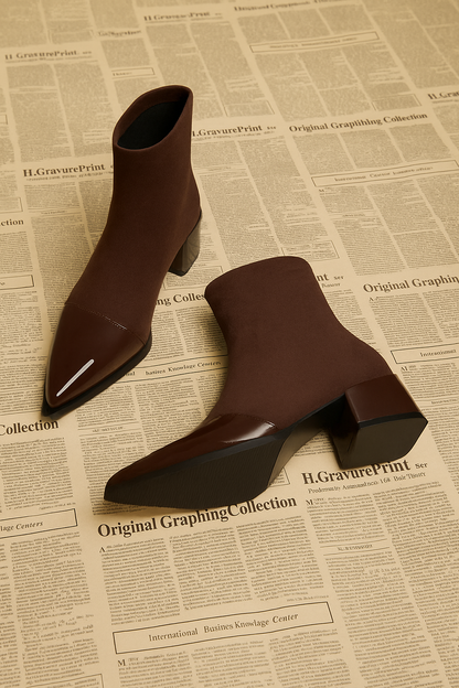 Stivaletti Donna con Tacco a Blocco Ankle Boots - Brentozzi