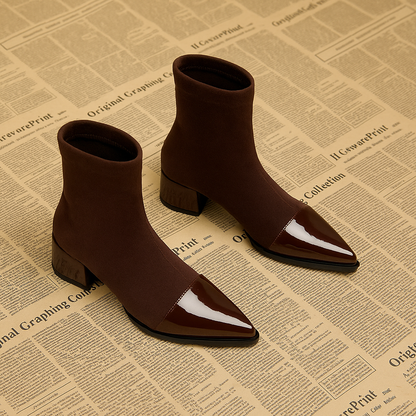 Stivaletti Donna con Tacco a Blocco Ankle Boots