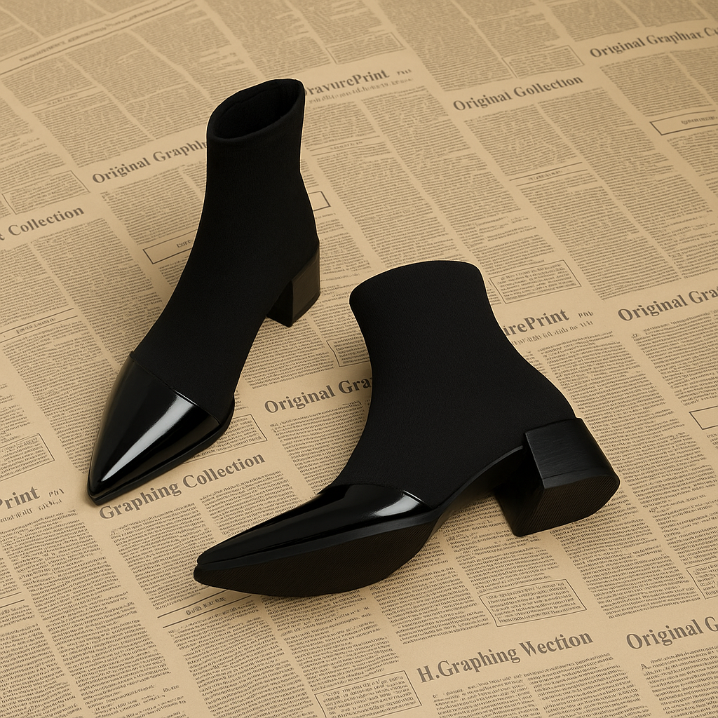 Stivaletti Donna con Tacco a Blocco Ankle Boots