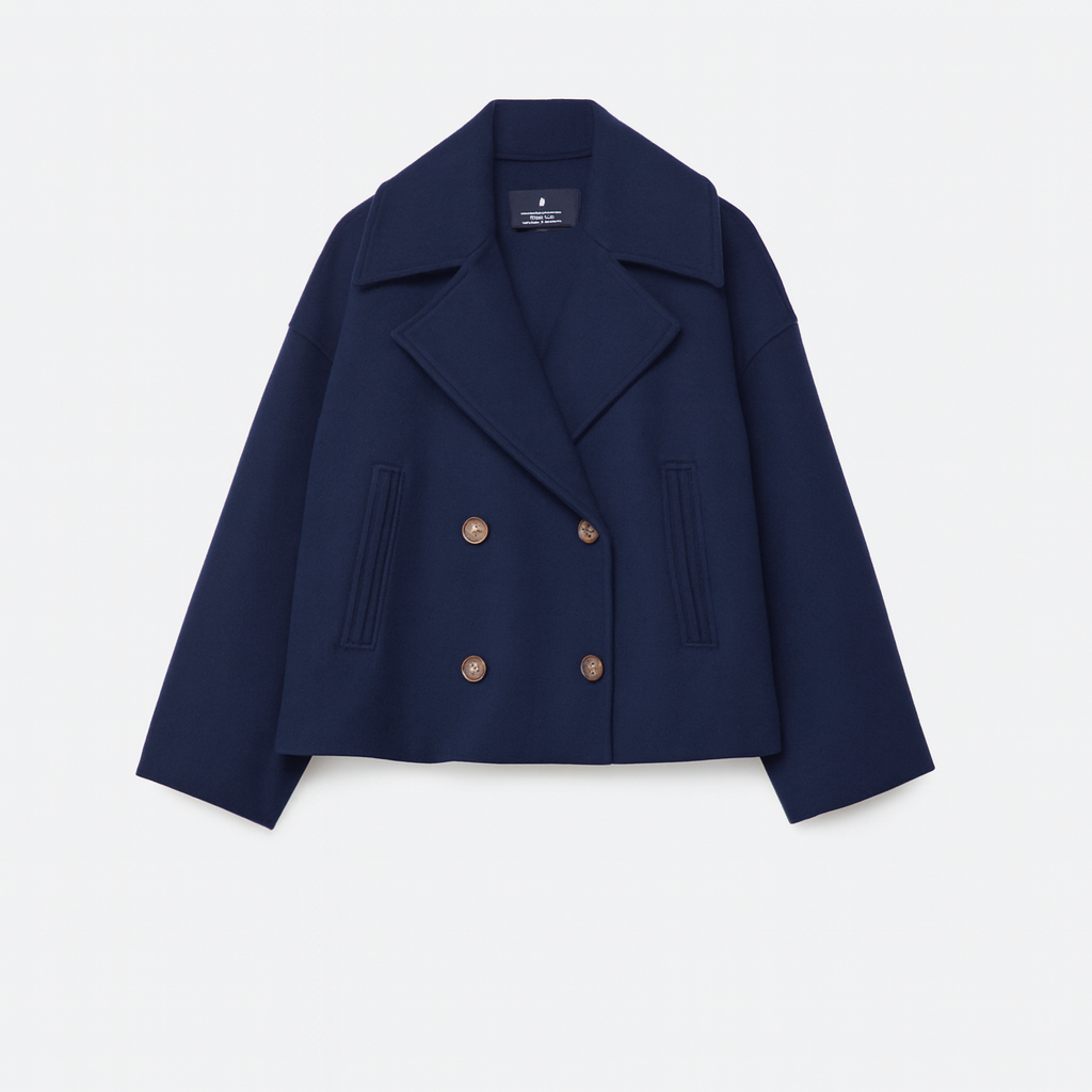 Cappotto Corto Donna Doppio Petto Stile Elegante