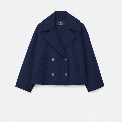 Cappotto Corto Donna Doppio Petto Stile Elegante