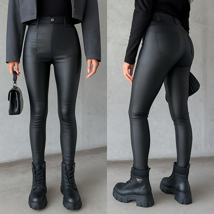 Pantaloni Donna Taglio Dritto Tessuto Strutturato