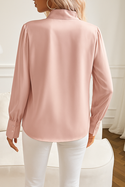 Blusa Donna Strutturata Collo con Fiocco