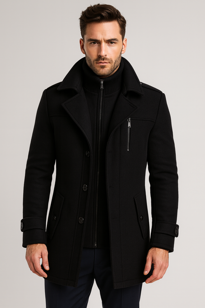 Cappotto Uomo Manica Lunga Giacca Stagionale Autunno Inverno