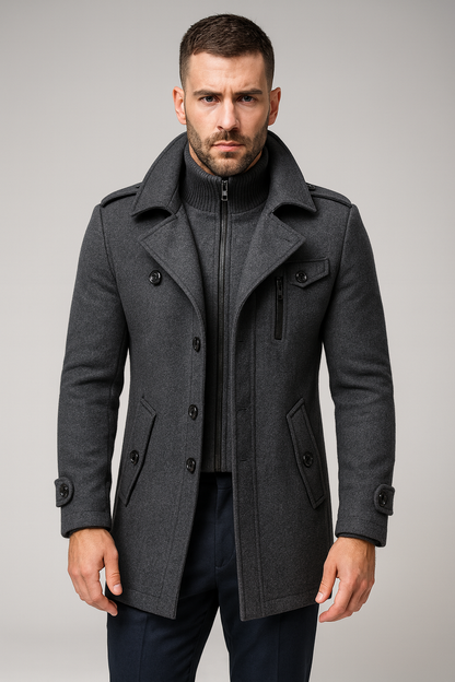 Cappotto Uomo Manica Lunga Giacca Stagionale Autunno Inverno