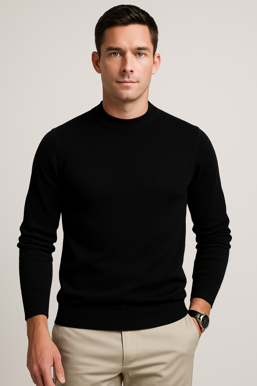 Maglione Uomo in Maglia Vestibilità Comoda Linee Semplici