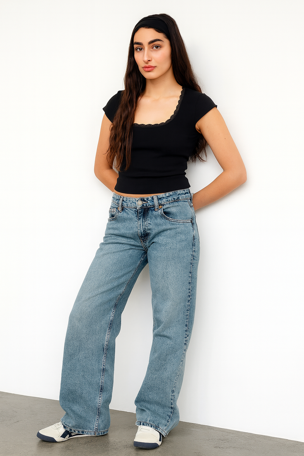 Jeans Donna Vita Bassa Baggy Taglio Largo Comodo