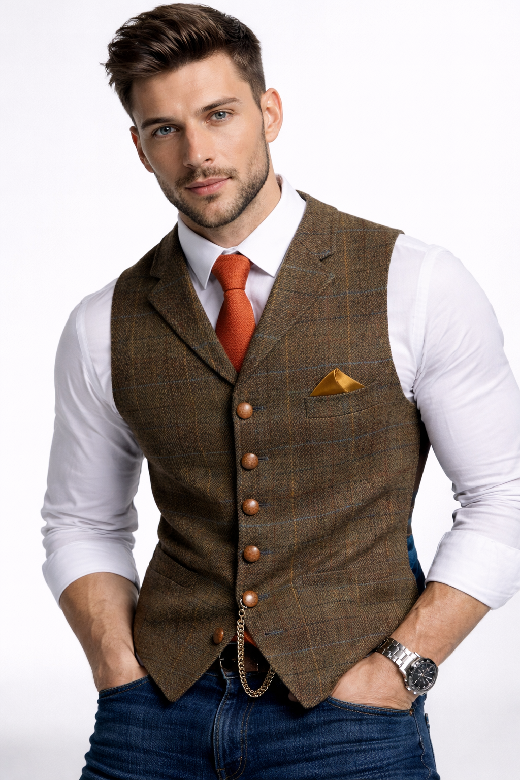 Gilet Uomo Classico con Chiusura a Bottoni - Brentozzi