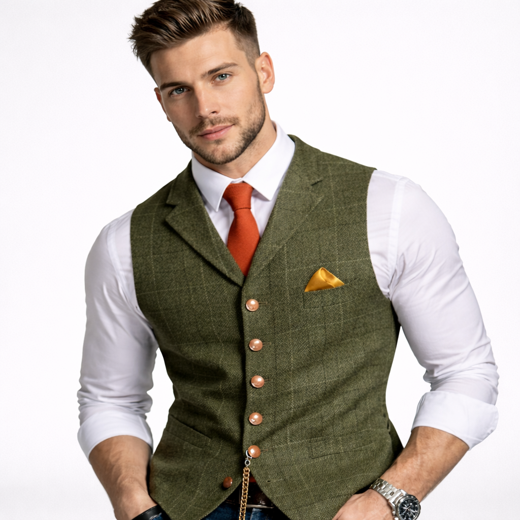 Gilet Uomo Classico con Chiusura a Bottoni