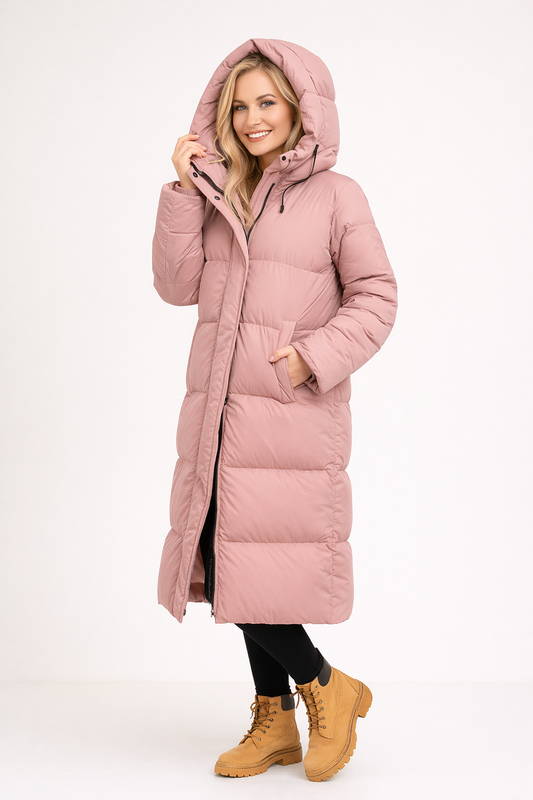 Cappotto Lungo Donna Imbottito Trapuntato con Cappuccio - Brentozzi