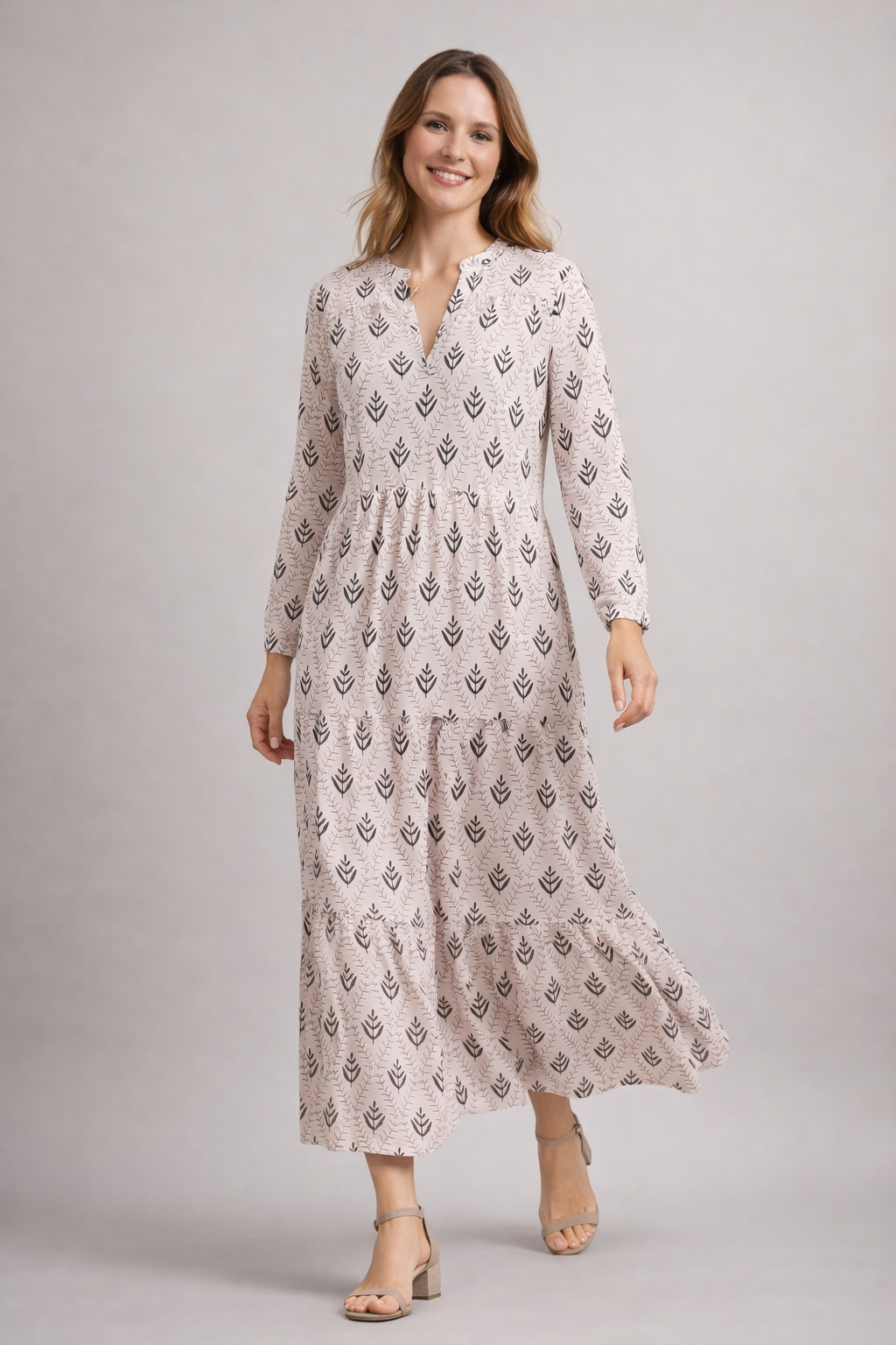 Abito Maxidress Donna Stile Boho Scollo a V