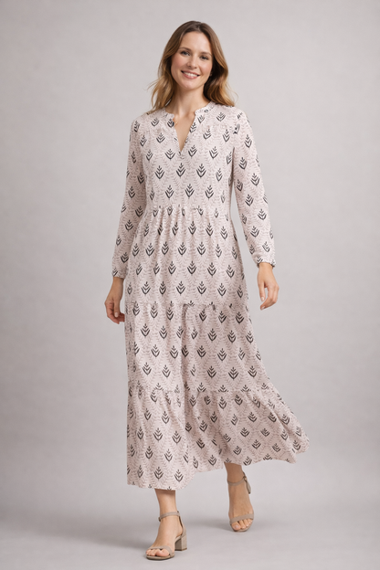 Abito Maxidress Donna Stile Boho Scollo a V