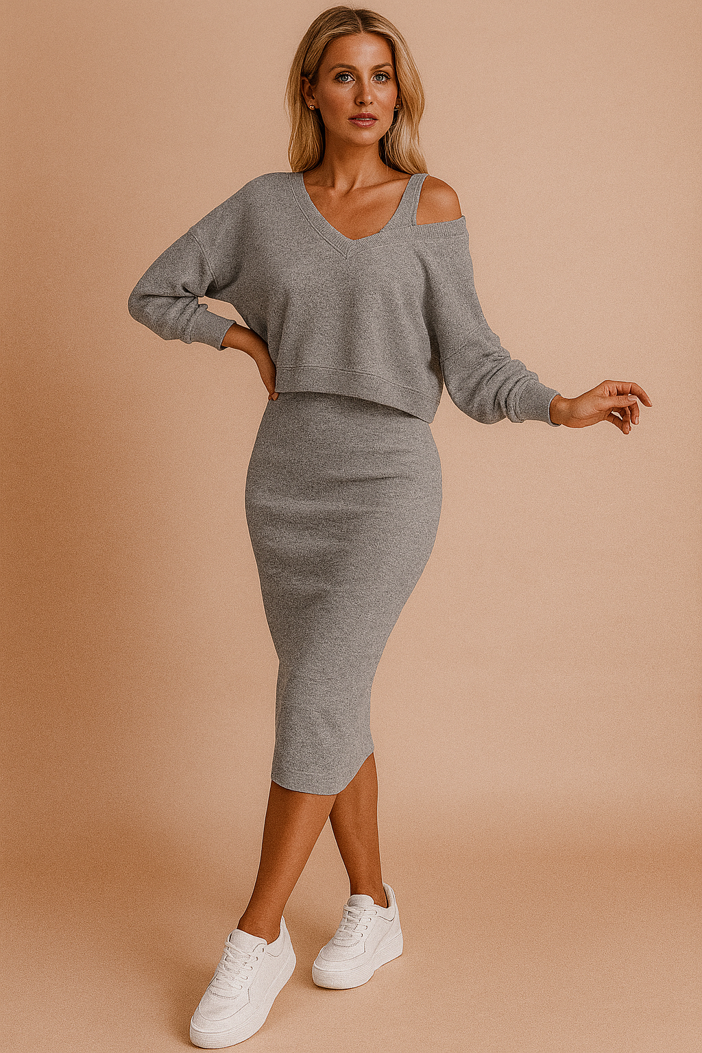 Claire | Completo casual con gonna e maglione 2