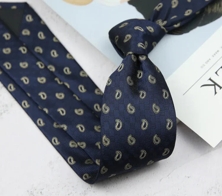 Cravatta Uomo Business Formale Fantasia Rigata e Pois