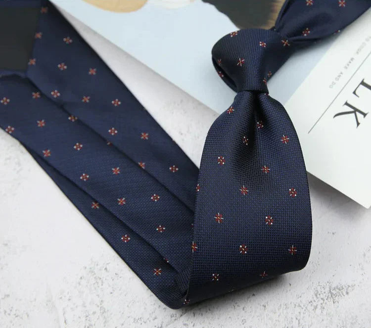 Cravatta Uomo Business Formale Fantasia Rigata e Pois