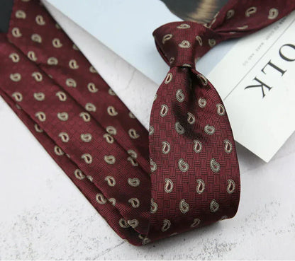 Cravatta Uomo Business Formale Fantasia Rigata e Pois