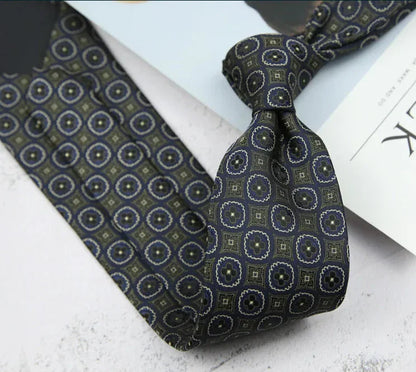 Cravatta Uomo Business Formale Fantasia Rigata e Pois