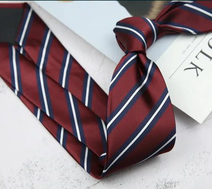 Cravatta Uomo Business Formale Fantasia Rigata e Pois