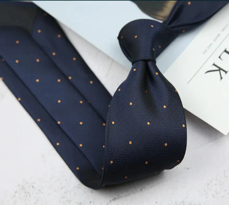 Cravatta Uomo Business Formale Fantasia Rigata e Pois