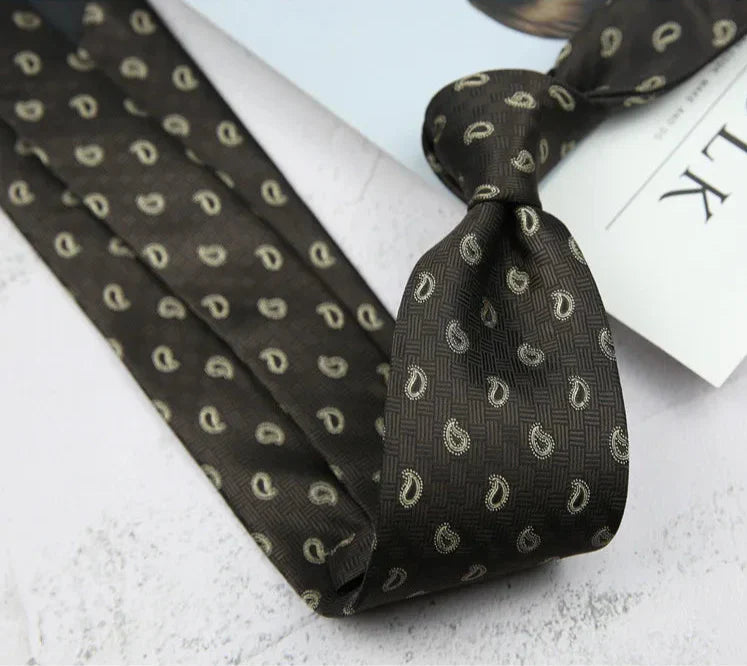 Cravatta Uomo Business Formale Fantasia Rigata e Pois