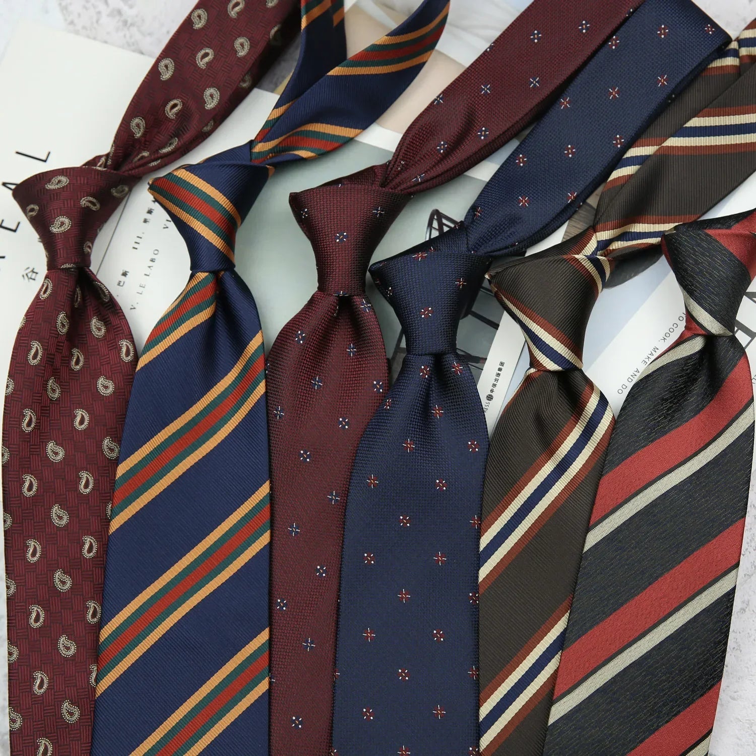 Cravatta Uomo Business Formale Fantasia Rigata e Pois - Brentozzi