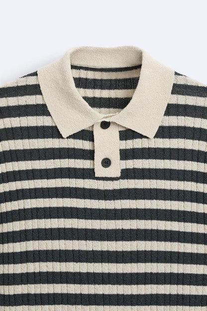Polo Uomo Maglia a Righe Classica
