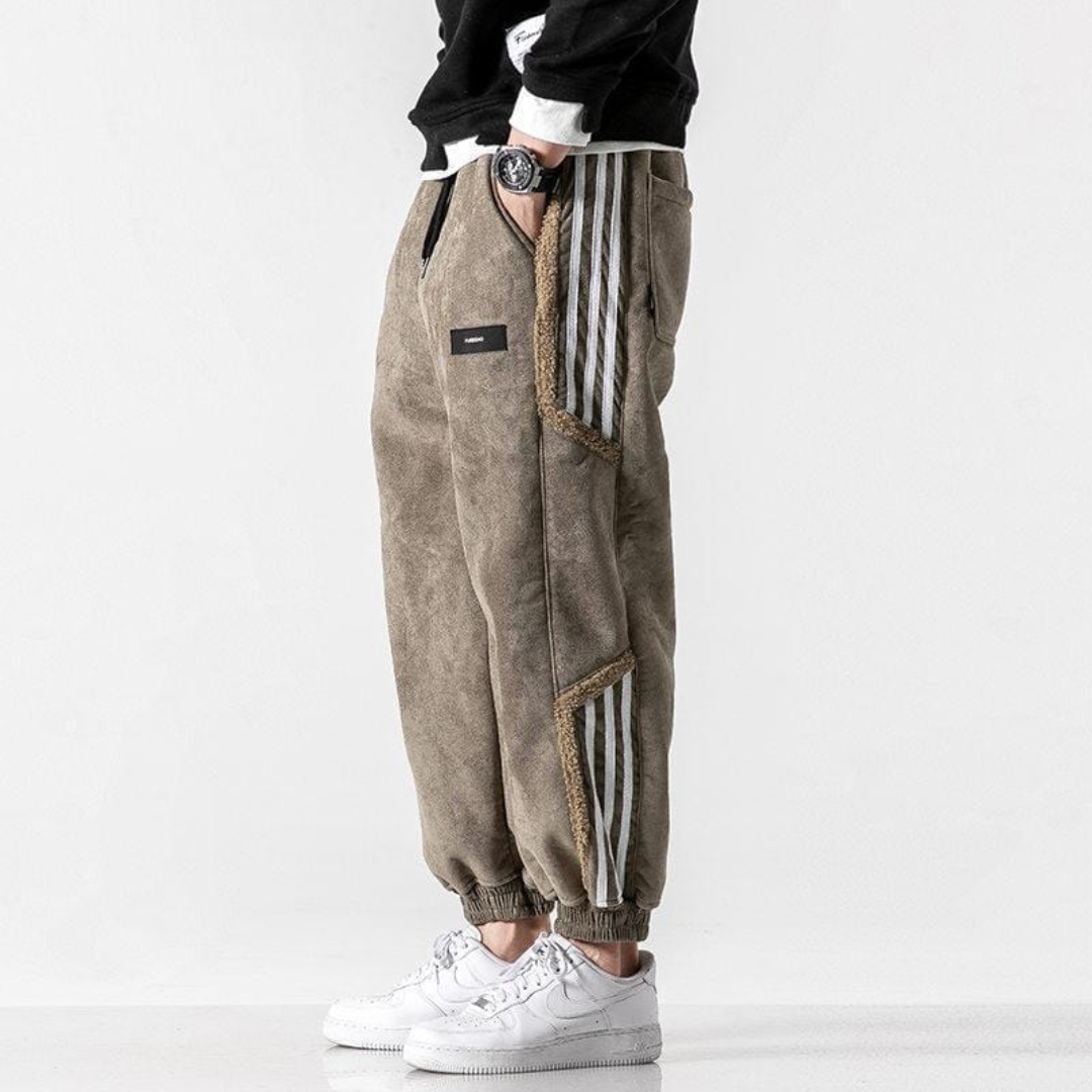 Pantaloni Jogger Uomo Tessuto Tecnico Stile Sportivo Morbido